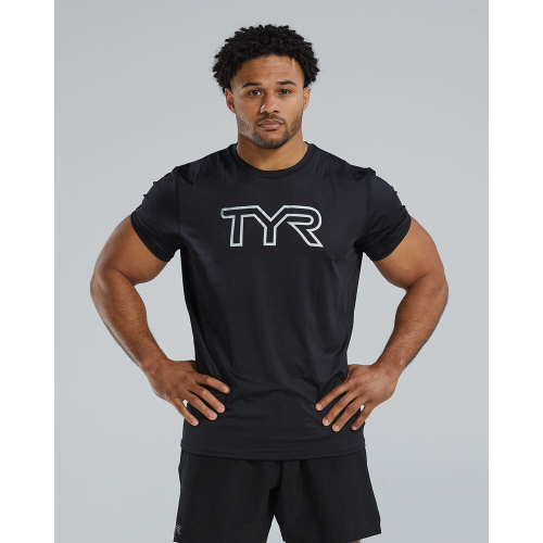 Футболка мужская TYR MEN'S AIRTEC TEE BIG LOGO SOLID/HEATHER