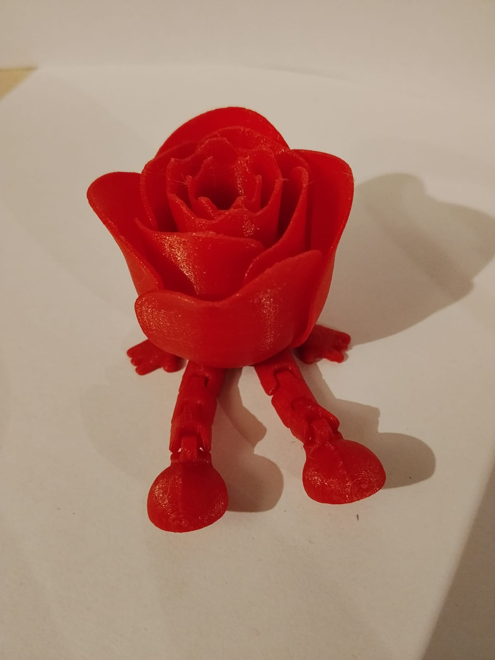 Роза красная 3D фигурка с подвижными ножками подарок на 8 Марта