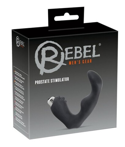 Вибромассажер простаты эргономичной L-формы Prostate Vibrator by Rebel (Цвет: черный)