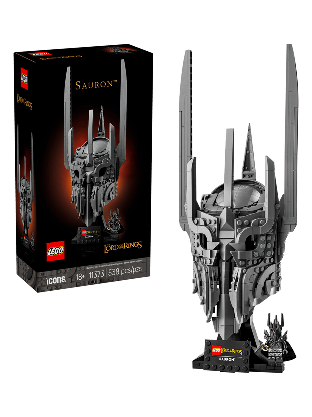 Конструктор Лего Айконс Властелин колец: Шлем Саурона 11373 | LEGO Icons The Lord of the Rings: Sauron's 538 деталей 18+