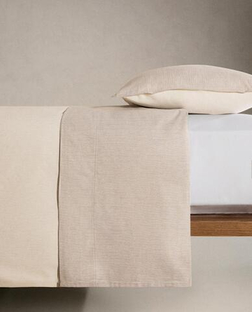 ZARA HOME ПОДОДЕЯЛЬНИК В ПОЛОСКУ, БЕЖЕВЫЙ