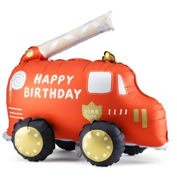 Объемный шар "Пожарная машина Happy Birthday" НЕ ЛЕТАЕТ