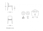 Стул с обивкой Scab Design Finn, терракотовый, серый