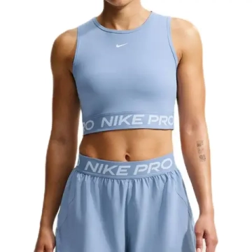 Женский топ теннисный Nike Pro Dri-Fit Cropped - work blue/white
