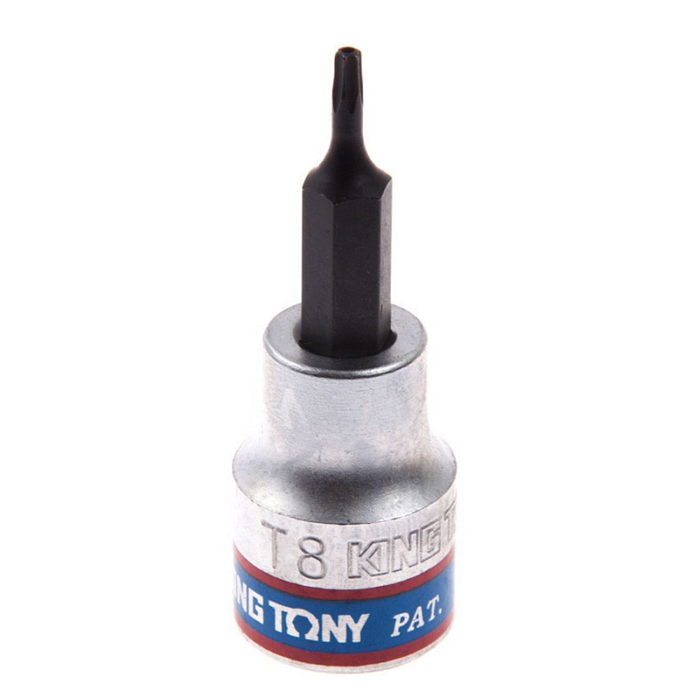 KING TONY (302708) Насадка (бита) торцевая 3/8", L = 50 мм, TORX с отверстием, T8 KING TONY (302708) Насадка (бита) торцевая 3/8", L = 50 мм, TORX с отверстием, T8