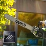 Цепная пила аккумуляторная Greenworks OCS800, 82V, 5,0 кВт, 50 см, бесщеточная, с АКБ 8Ач и ЗУ (2009707UH)