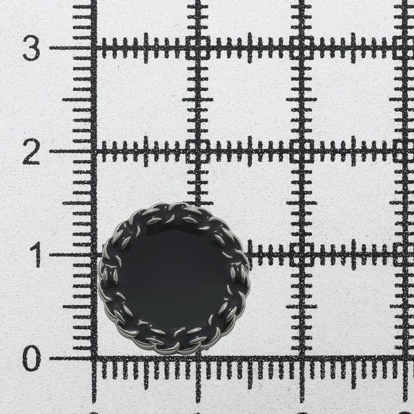 Пуговицы металл на ножке 24L=15 мм, S.Black (серебро-черный), 10 шт, MP05