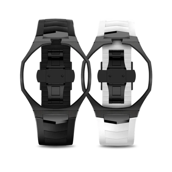 Корпус для часов POP-Swatch x AP - OCHO NEGRO из 2 ремешков