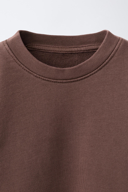 ZARA ОДНОТОННАЯ ТОЛСТОВКА, КОРИЧНЕВЫЙ