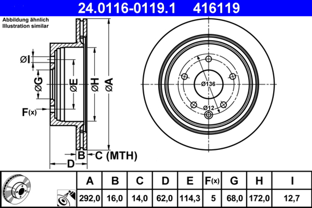 ATE - 24011601191-ATE - Kocioni disk
