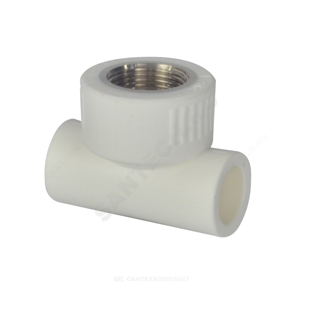 Тройник PP-R комбинированный белый Дн 20х3/4" ВР ZFPCL