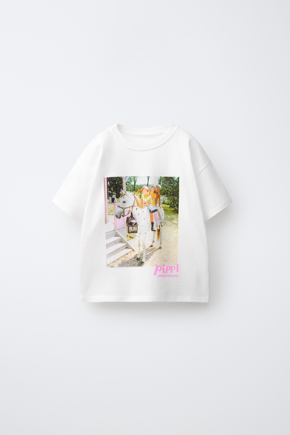 ZARA ФУТБОЛКА «ПЕППИ ДЛИННЫЙЧУЛОК» © ASTRID LINDGREN COMPANY, БЕЛЫЙ
