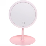Зеркало настольное с подсветкой на подставке «SVETi», цвет розовый, USB, 28*18см