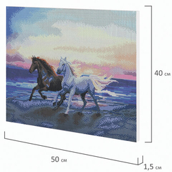 ОСТРОВ СОКРОВИЩ Картина стразами (алмазная мозаика) "Бегущие по волнам", 40*50 см, на подрамнике, ОСТРОВ СОКРОВИЩ