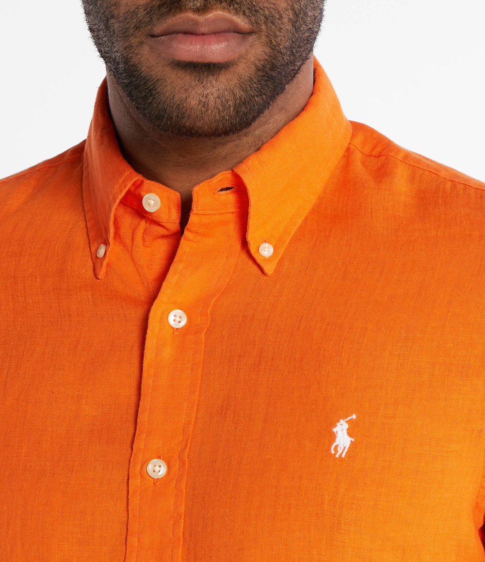 Льняная рубашка POLO RALPH LAUREN - оранжевый(710794141)