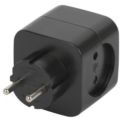 Разветвитель электрический ЭРА SP-2-USB-B на 2 розетки + 2xUSB 2400mA без заземления 10А черный | Электротовары