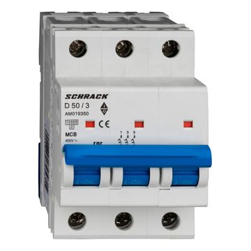Автоматический выключатель Schrack Technik 3P D 50A 10kA Amparo AM019350--