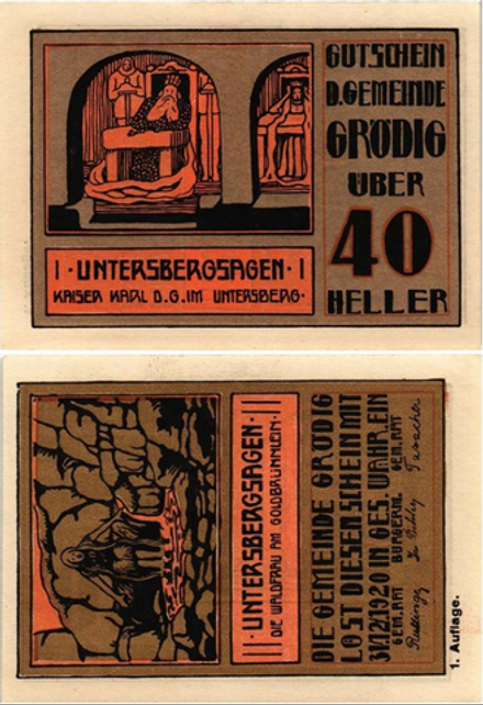 Австрия 40 геллеров 1920 Грёдиг aUNC