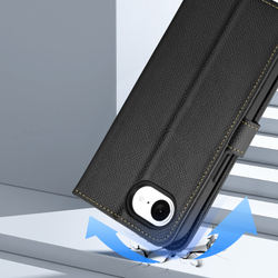 Чехол кошелек с MagSafe из TPU кожи от Dux Ducis для iPhone 16e, SE (с 2025-) и 17e, серия Lawa Series Case