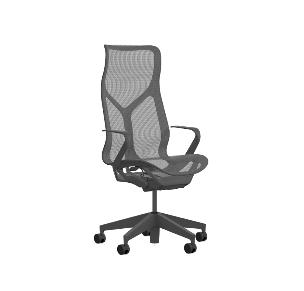 Кресло Herman Miller Cosm, высокая спинка, цвет Graphite, нерегулируемые подлокотники