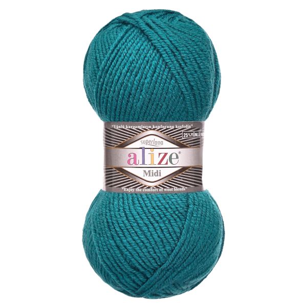 Пряжа Alize (Ализе) Superlana Midi / уп.5 мот. по 100 г, 170м, 212 петрольный A