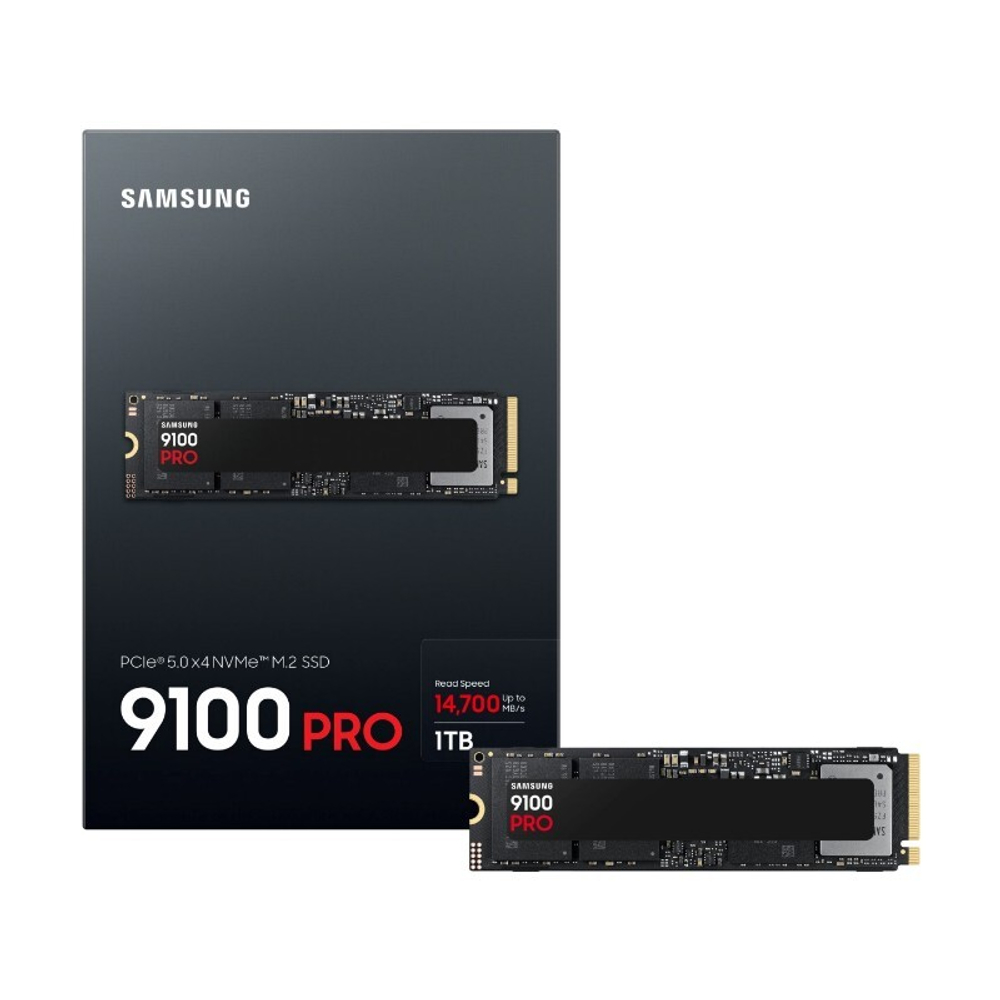 Твердотельный накопитель SSD 1TB Samsung 9100 PRO, M.2, PCI-E 5.0 x4, TLC 3D NAND (R/W - 14800/13400 MB/s) 600TBW