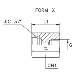 Соединение для манометра BSP 1/4" D14-15-16 JIC 7/8"