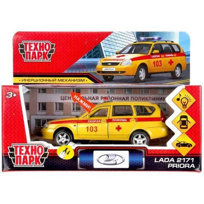 Модель ин. мет. "Lada 2171 Priora. Реанимация" 12см.свет-звук, двери, багаж, в коробка PRIORAWAG-12SLAM
