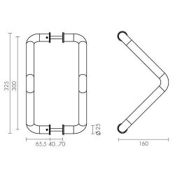 Ручки-скобы APECS HC-0909-25/300-INOX нержавейка