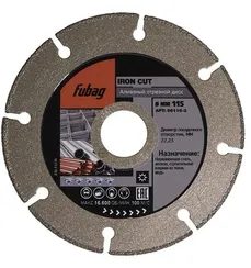 Алмазный отрезной диск Fubag IRON CUT диам. 115 мм / 22,2 мм