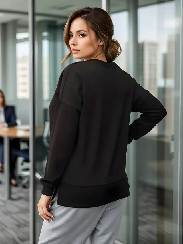 Свитшот свободного кроя без начеса (oversize)