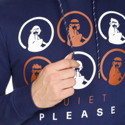 Мужская кофта теннисная Quiet Please Retro Monkey Hoody Men - Dark Blue, Multicoloured