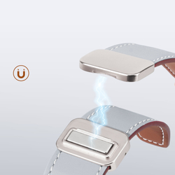 Ремешок из натуральной кожи серого цвета от Dux Ducis для смарт часов Samsung Watch Ultra 47MM, серия YA Series