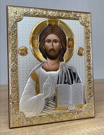 Спаситель, икона прямоугольная без рамки, красное дерево 120х160