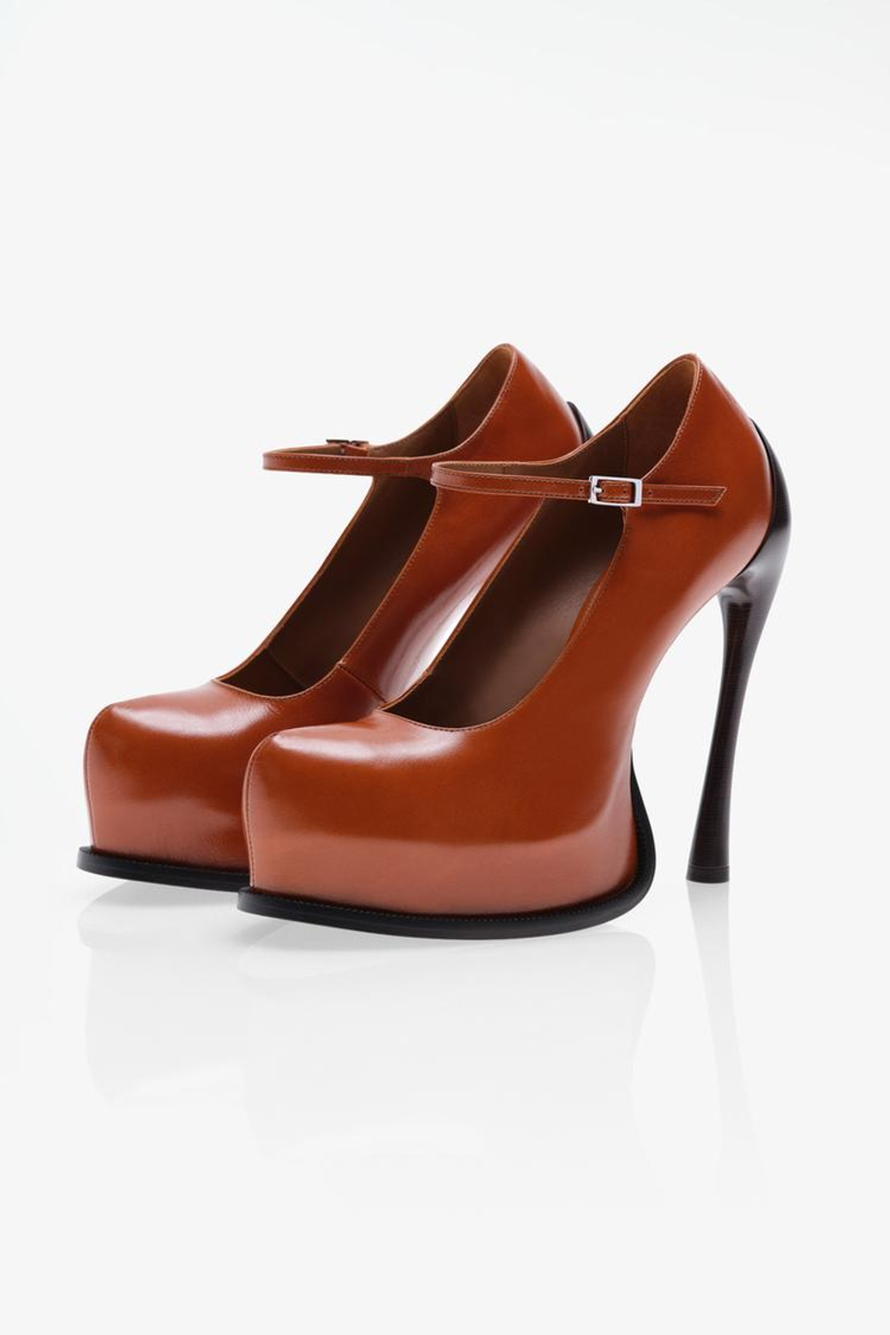 ZARA X JOHN GALLIANO ТУФЛИ НА ПЛАТФОРМЕ, КОРИЧНЕВЫЙ