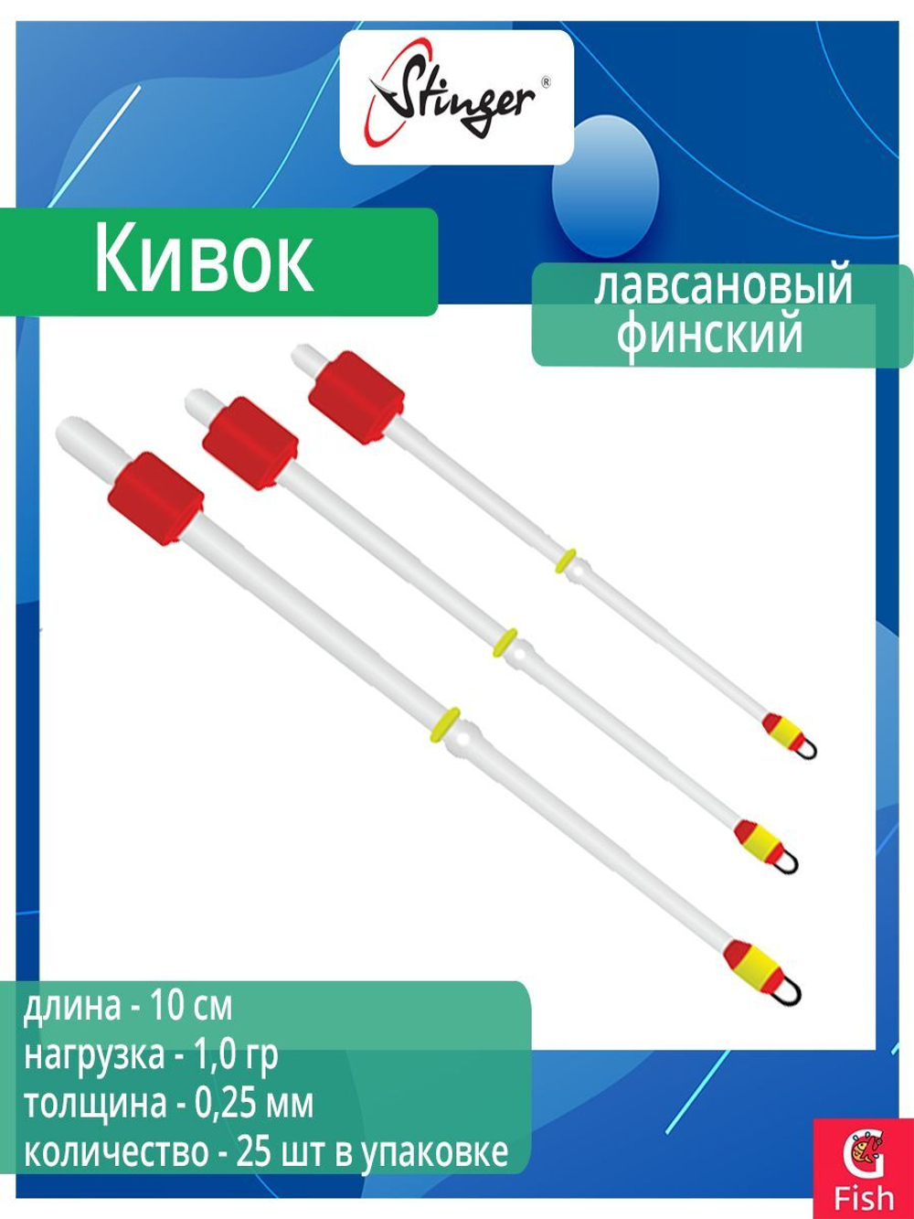 Кивок для рыбалки Stinger лавсановый Финский 140503 250мкр, 10см, нагрузка 1,0гр (в упаковке 25 шт)