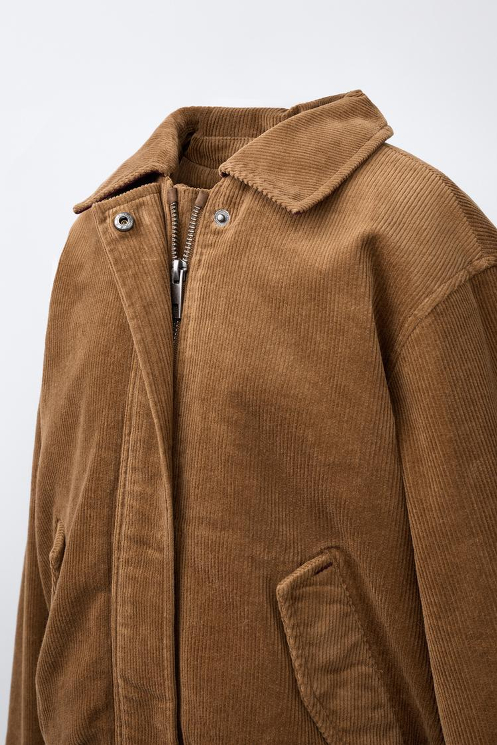 ZARA ВЕЛЬВЕТОВАЯ КУРТКА С ПОДКЛАДКОЙ ИЗ ИСКУССТВЕННОГО МЕХА, РЫЖЕВАТО-КОРИЧНЕВЫЙ