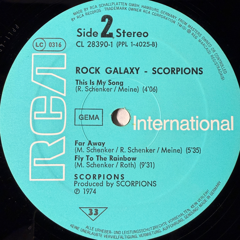 Scorpions ‎– Rock Galaxy 2LP (Германия 1980г.)
