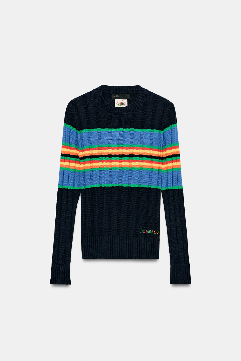 СВИТЕР В РУБЧИК В ПОЛОСКУ FRUIT OF THE LOOM™ — ZARA