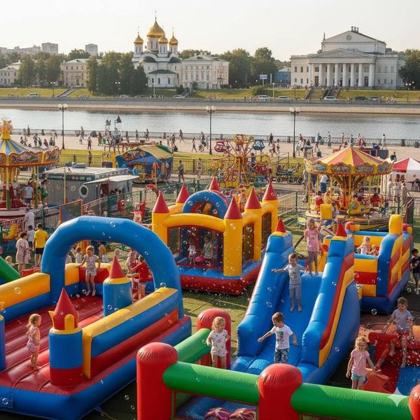 Надувной батут в Тамбове: купить горку и комплекс у производителя
