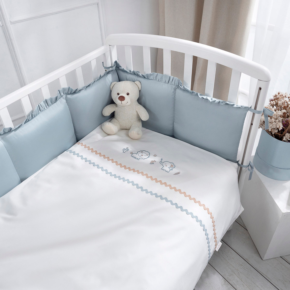 Комплект белья для классической кроватки Toys Sateen 6 предметов цвет аквамарин