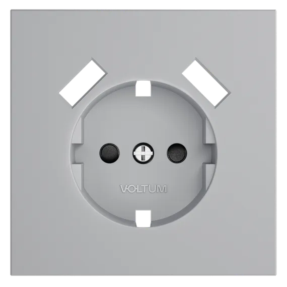 Накладка для розетки с USB A+A с заземлением и защитными шторками Voltum S70 Серый VLS000916