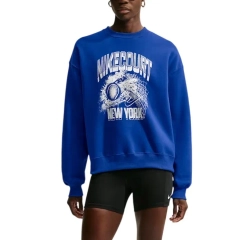 Женская теннисная куртка Nike Studio Fleece Medium Weight Crew - old royal/old royal/white