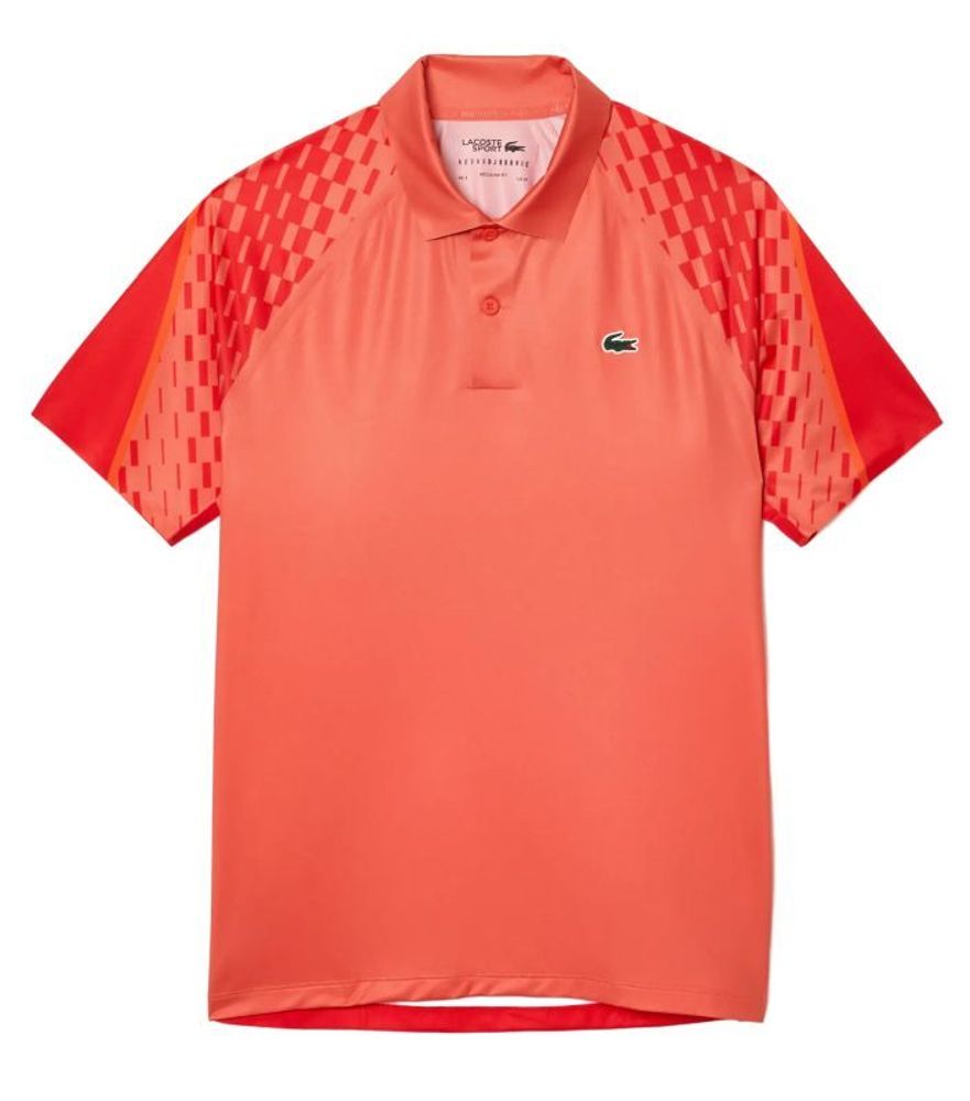 Мужское теннисное поло Lacoste Tennis x Novak Djokovic Tricolour Polo Shirt - Оранжевый
