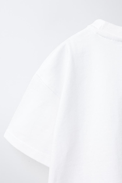 ZARA БАЗОВАЯ ФУТБОЛКА, БЕЛЫЙ