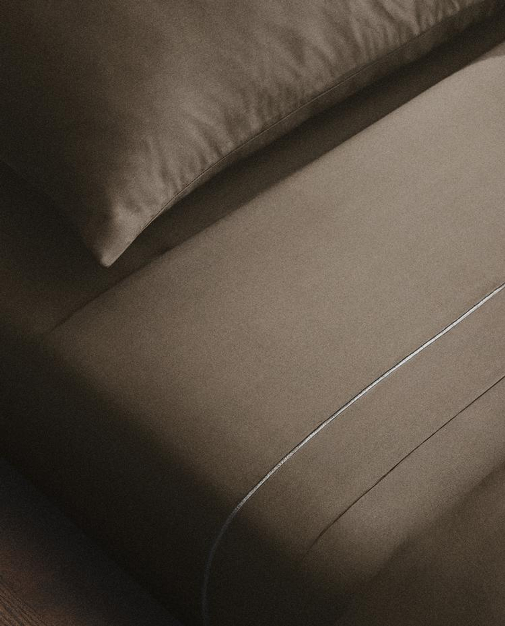ZARA HOME (300 НИТЕЙ) ПРОСТЫНЯ ИЗ ХЛОПКА, ПЕПЕЛЬНЫЙ
