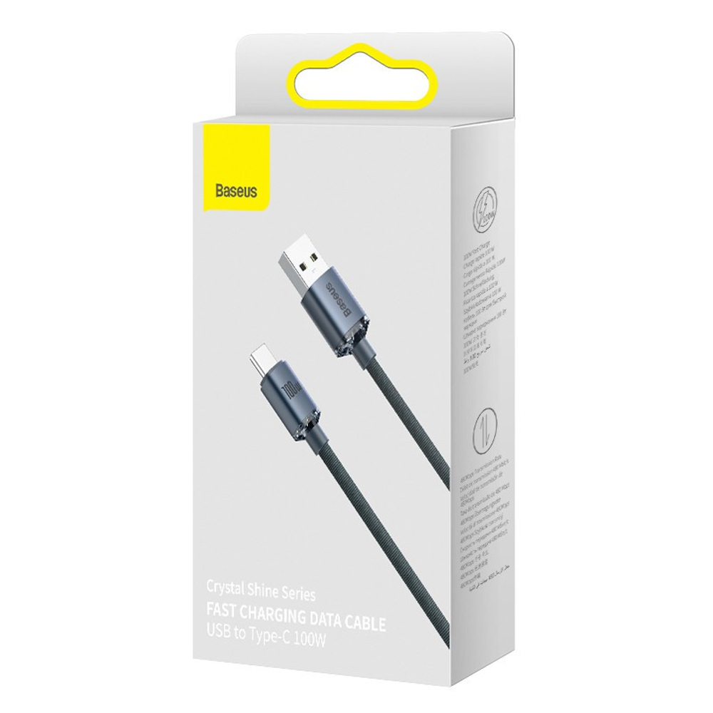 Usb Кабель-зарядка TYPE-C Baseus Crystal Shine 100W 2м CAJY000501 чёрный