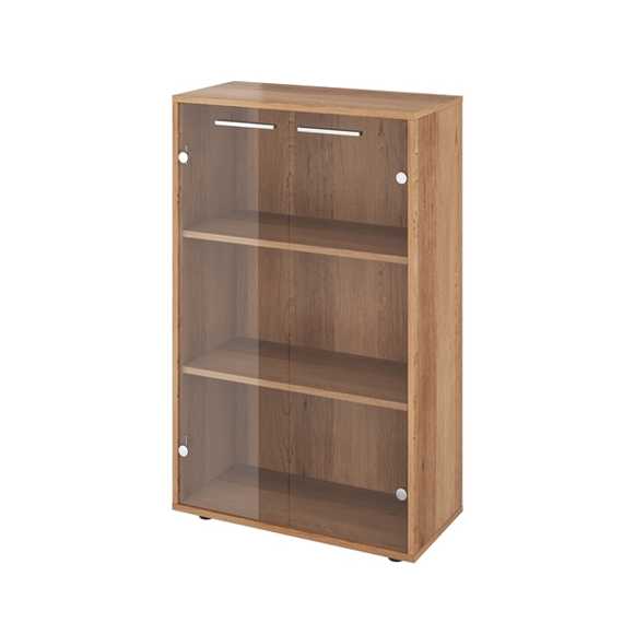 Шкаф никзий со стеклом 700х338х1135 (КЦ13+КЦ40*2+ДБ48*2) КЦ36 Канцлер
