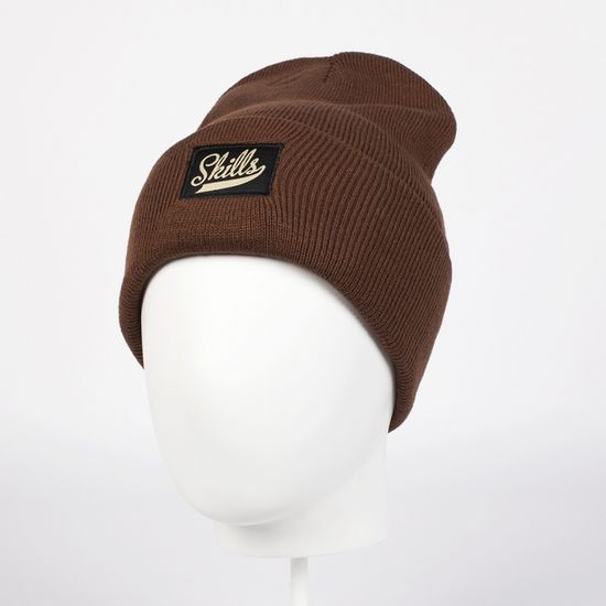 Шапка SKILLS Script patch Beanie DARK BROWN