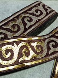 Тесьма жаккард, ш. 5 см, коричневый